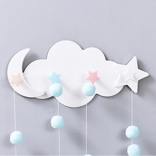 Wall Hook Wall Mounted Cartoon Cloud Shape Wall Coat Rack Hat Hooks Robe Hook Entryway Wall Hangers Hooks