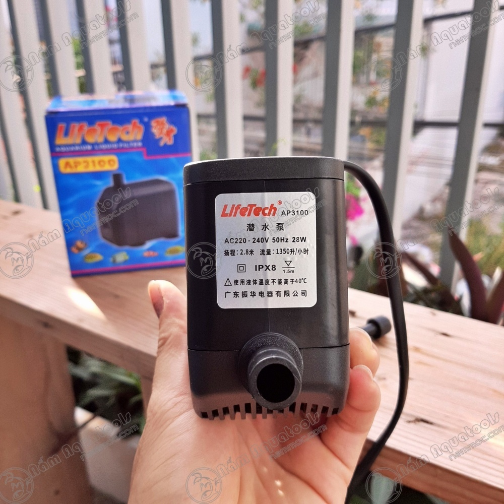 Bơm LifeTech AP 3100 [28W-1350L/H] | Máy Bơm Chìm Dùng Cho Hồ Cá Cảnh, Thuỷ Sinh