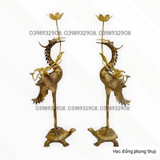 Hạc đồng cao 62 cm làm bằng đồng