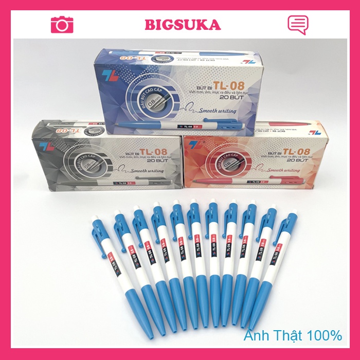 Bút bi Thiên Long xanh TL08, đầu bút 0.7mm BIGSUKA