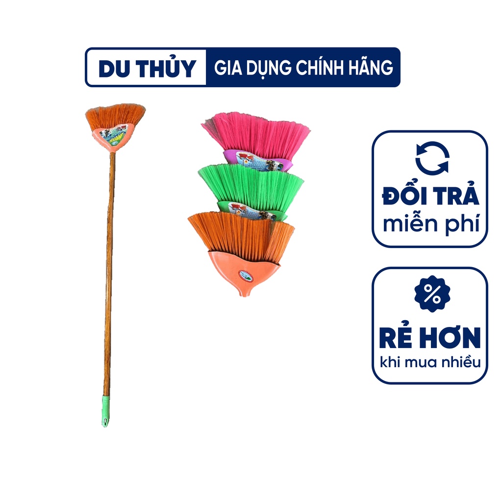 Chổi quét sàn nước cán dài 100 cm nhiều màu sắc lông chổi dày quét nước sạch, nhanh chóng dễ dàng của gia dụng Du Thủy