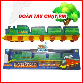 Đoàn Tàu Xe Lửa Tàu Hỏa Đồ Chơi Chạy Pin Tự Động Tiến Lùi Thú Vị Retro Train 0075 Có Hộp Thích Hợp Làm Quà Cho Bé