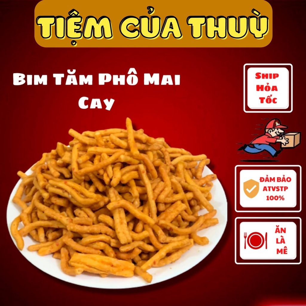 500G Snack Bim Tăm PHÔ MAI, Bim Bim Tăm Thơm Ngon Giòn Tan