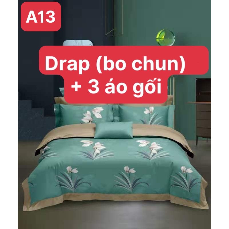 Bộ drap gối Tencel vải nhập Hàn Quốc đỉnh cao mát , mềm mại { drap và 3 áo gối}chat đễ chọn màu nha bạn.