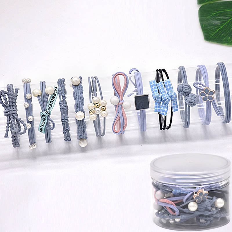 Set 12 dây buộc tóc đơn giản thời trang nữ tính
