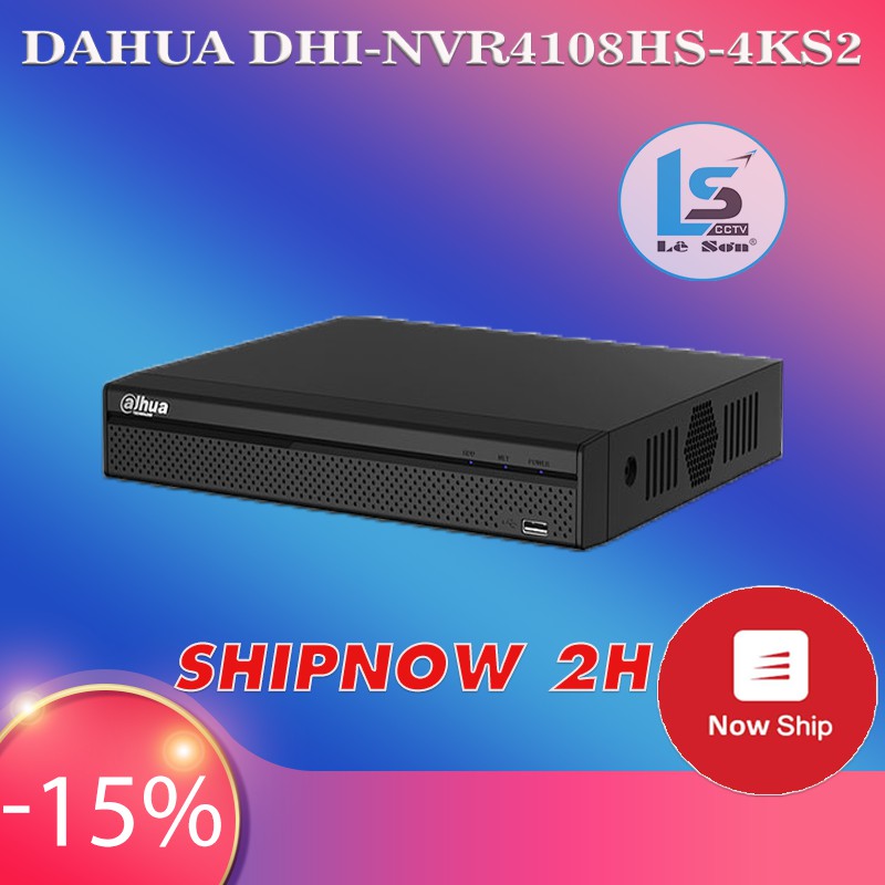 Đầu ghi IP 8 kênh⭐FREESHIP⭐Đầu ghi Dahua DH-NVR4108HS-4KS2 (FW Tiếng Việt - Server P2P Việt Nam)