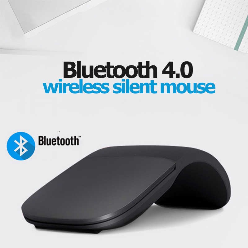 Chuột Bluetooth 4.0 Chuột gấp không dây Touch Im lặng Chuột siêu mỏng Arc Ergonomic Chuột bề mặt di động cho máy tính PC