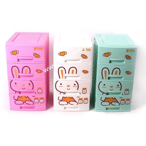 Tủ KITTY mini 4 tầng - Song Long, tủ nhựa, tủ quần áo, tủ cho bé, tủ mini