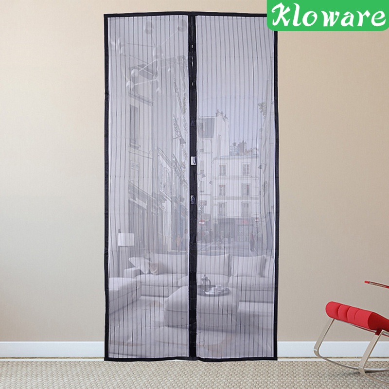 Rèm Cửa Dạng Lưới Từ Tính Chống Muỗi Màu Đen Kích Thước 80x210cm