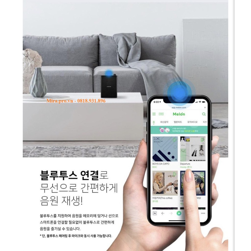 MÁY TRỢ GIẢNG KHÔNG DÂY HÀN QUỐC UNIZONE UZ-U2 CHÍNH HÃNG 30W