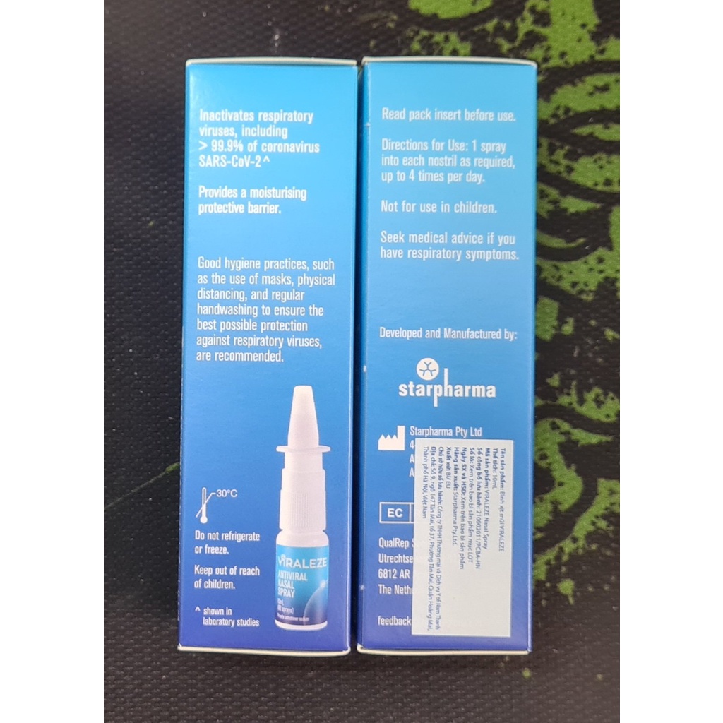 Xịt mũi Viraleze 10ml của Úc - Hỗ trợ kháng khuẩn, hỗ trợ kháng viêm, hỗ trợ ngăn ngừa vi khuẩn, virus xâm nhập.