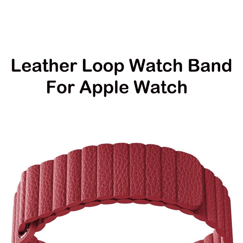Dây đeo da màu trơn thay thế cho Apple Watch 1 2 3 4 5 cỡ 38-44mm 40-42mm
