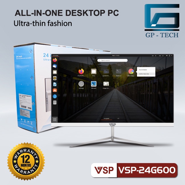 Máy tính All In One VSP-24G600 24 inch Full HD, Siêu mỏng, Full viền (G3260, 4GB, 128)
