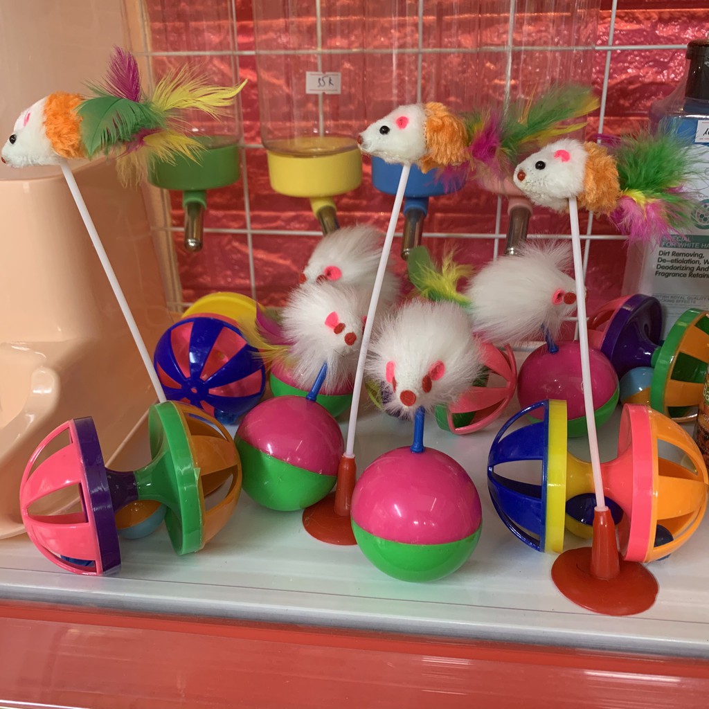 BÓNG LẬT ĐẬT GẮN CHUỘT - ĐỒ CHƠI CHO MÈO