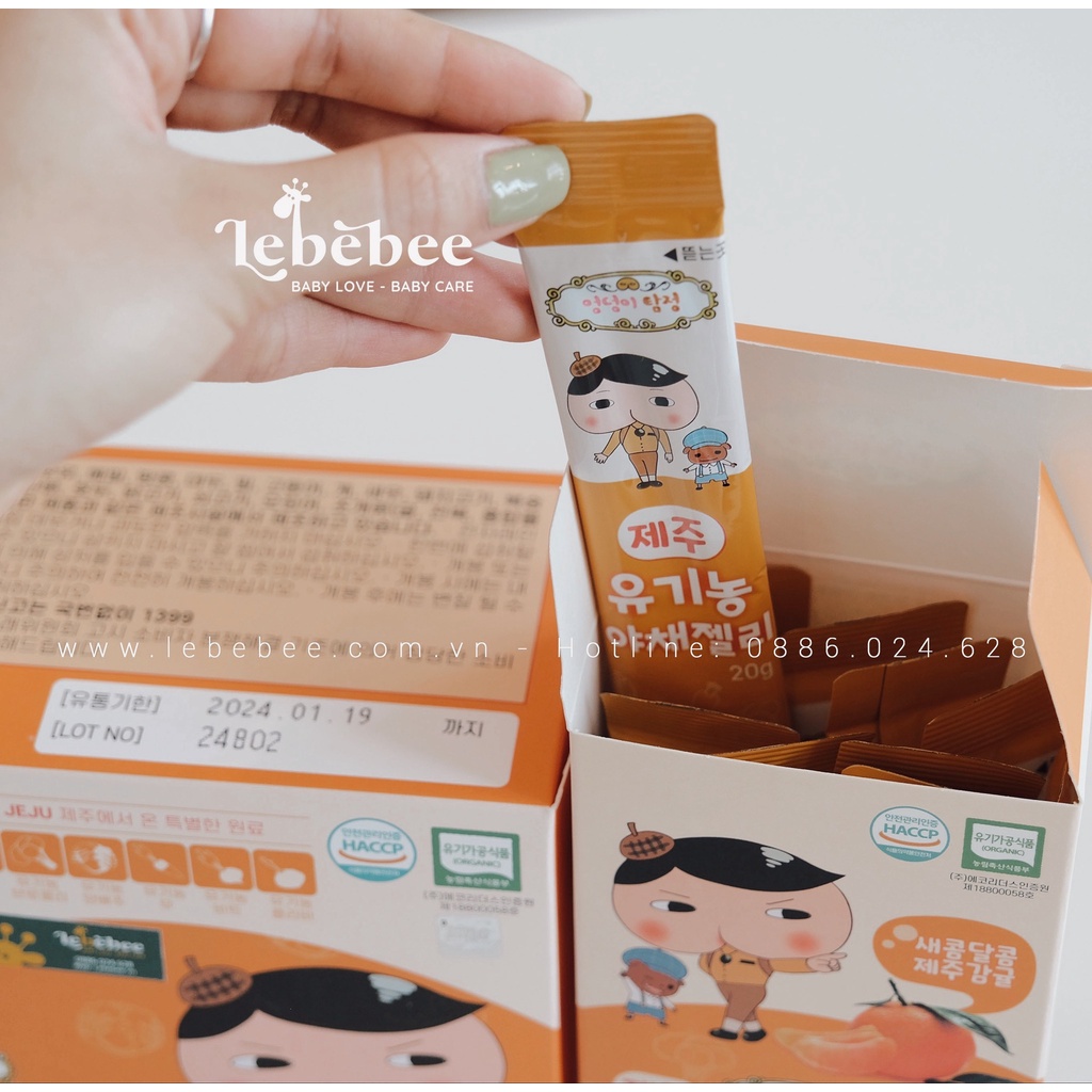 Thạch rau quả hữu cơ JEJU Hàn Quốc cho bé (hộp 10 gói) - 200g