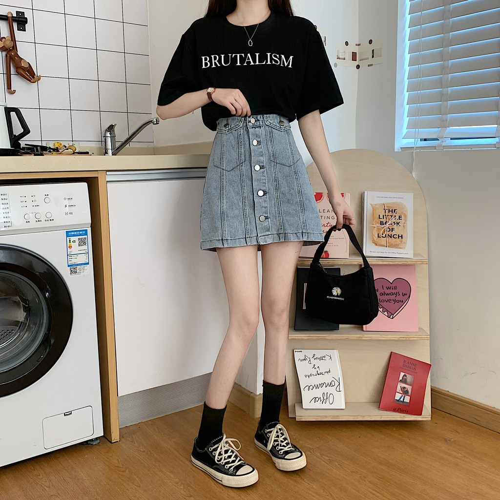 Xiaozhainv Chân Váy Denim Dáng Ôm Phong Cách Retro Hàn Quốc | BigBuy360 - bigbuy360.vn