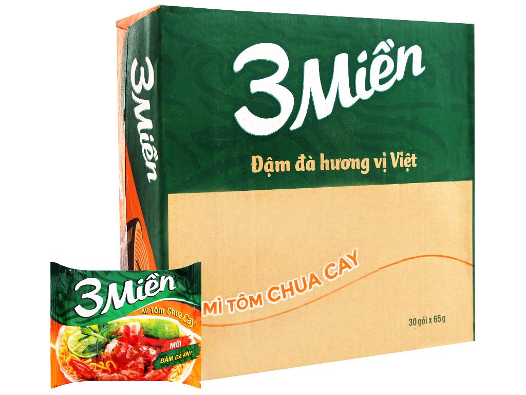 30 Gói Mì 3 Miền Tôm Chua Cay 65gr | BigBuy360 - bigbuy360.vn