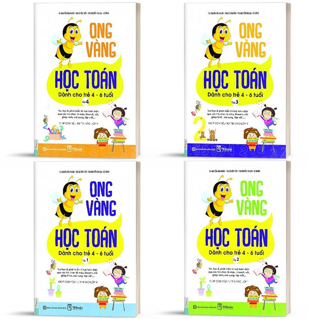 Sách - Combo 4 cuốn Ong Vàng Học Toán Dành Cho Trẻ 4-6 tuổi - Học Kèm App Online