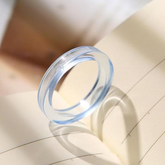 (0246) Nhẫn Resin Đeo Tay Thạch Tròn Nhựa Năng Động Cá Tính Màu Sắc