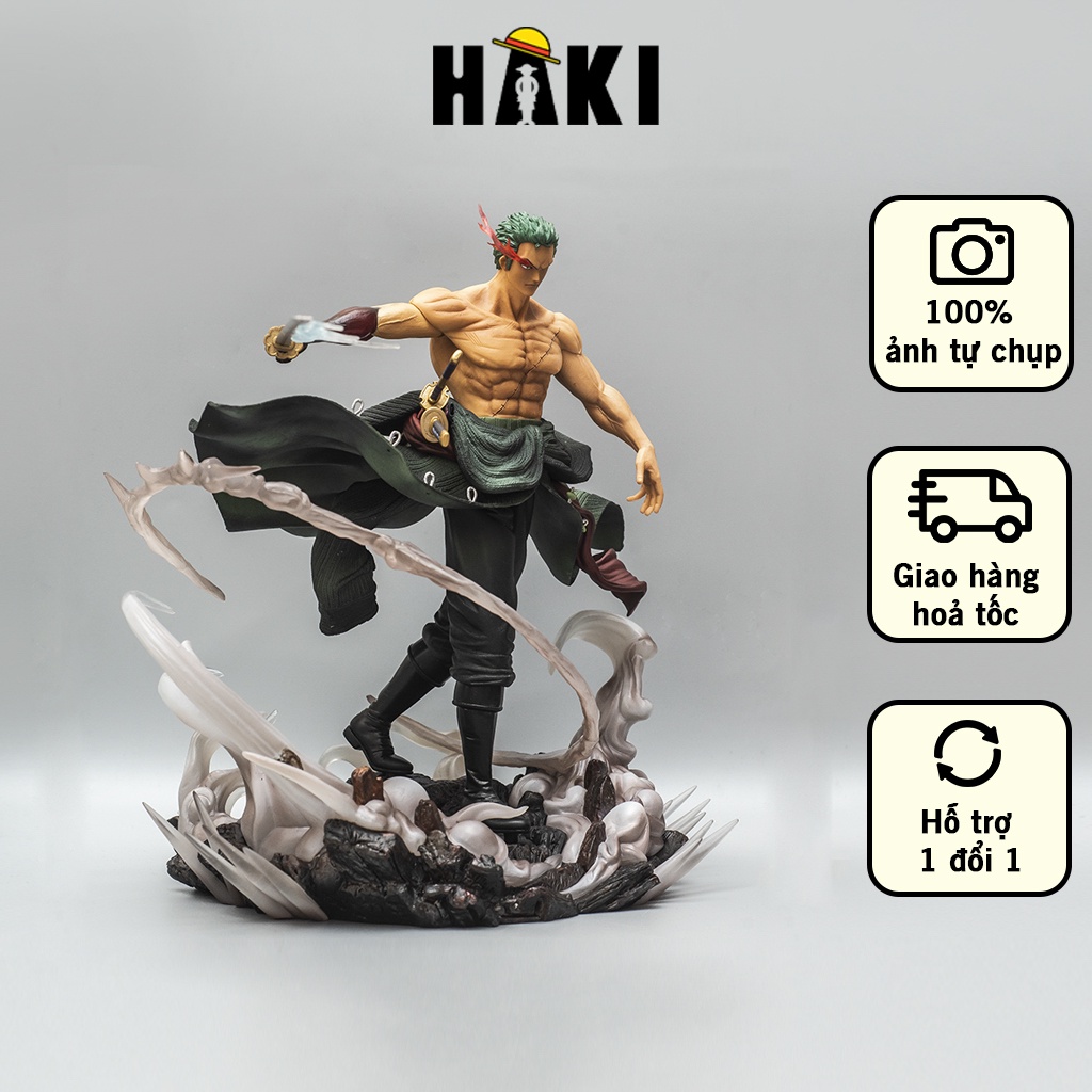 Mô hình One Piece Roronoa Zoro cao 35cm nặng 2,3kg Mô hình nhân vật Onepiece Zoro băng Mũ Rơm Haki Shop