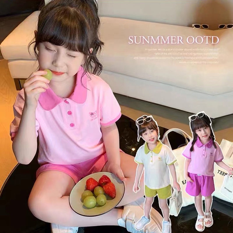 Set Áo polo Ngắn Tay + Quần Short Thời Trang Hàn Quốc Cho Nữ