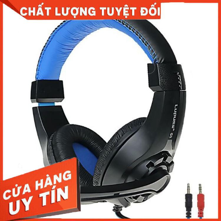 Tai Nghe Chụp Tai Lupuss Có Mic - Tai Nghe Chơi Game Pubg, Ros Cho PC, Mobile, Ipad, Học Tiếng Anh - Hàng nhập khẩu