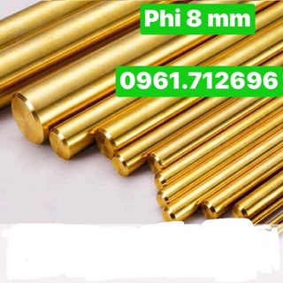 Thanh đồng vàng tròn đặc phi 8mm dài 3m