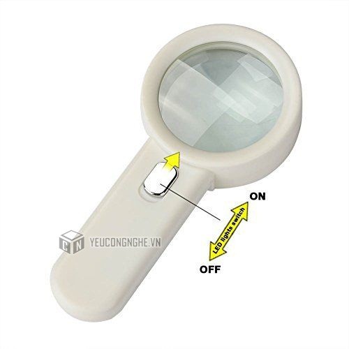 Kính lúp 10x cầm tay Handheld Magnifying Glass 10 bóng LED MG-10X