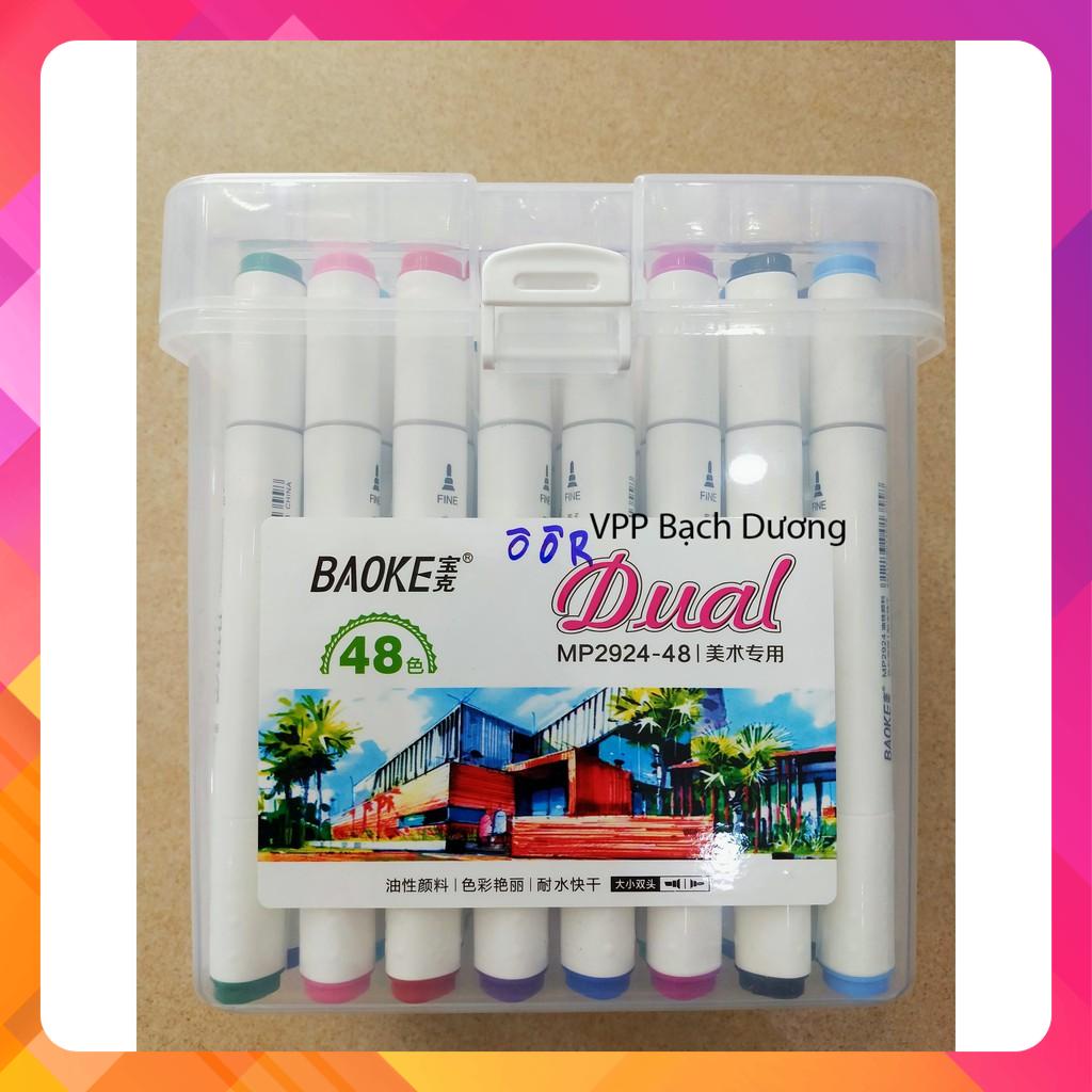 Bút Marker Dual Baoke 48 màu (2924-48)-hộp