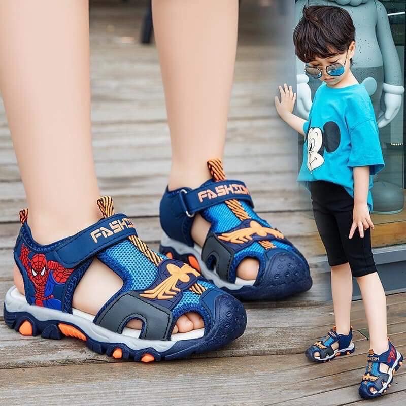 518# Dép Sandal Spiderman kiểu bít mũi cho bé từ 2.5 - 10 Tuổi