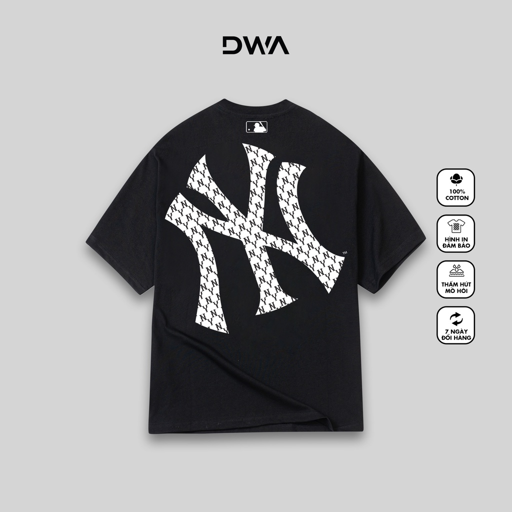 Áo Thun Tay Lỡ Form Rộng MLB Big Logo Monogram, Áo Phông Form Rộng Nam Nữ Unisex Cotton Basic Cổ Tròn , DWA.Unisex