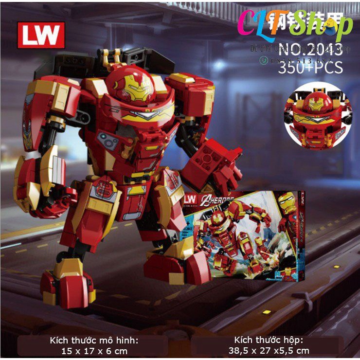 Đồ chơi xếp hình lego Hulkbuster Iron man lắp ráp mô hình người sắt