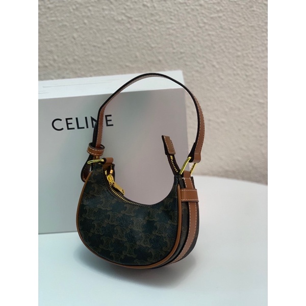 Túi đeo vai/ kẹp nách nữ thương hiệu thời trang cao cấp Celine chất liệu da thật nhập khẩu hoạ tiết logo