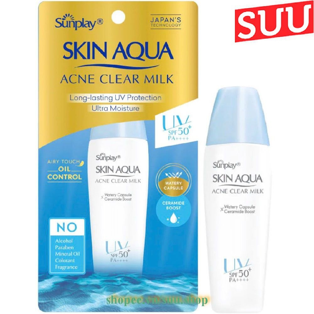 Sữa Chống Nắng 25G Sunplay Skin Aqua Acne Clear SPF 50+ PA++++ Dưỡng Da Ngừa Mụn, suu.shop Cam Kết 100% Chính Hãng.