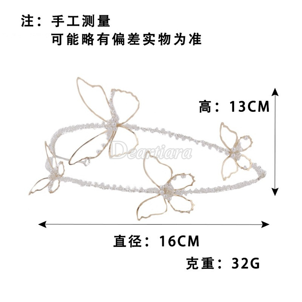 Phụ kiện tóc cho cô dâu thiết kế hình bướm phong cách hàn quốc sang trọng