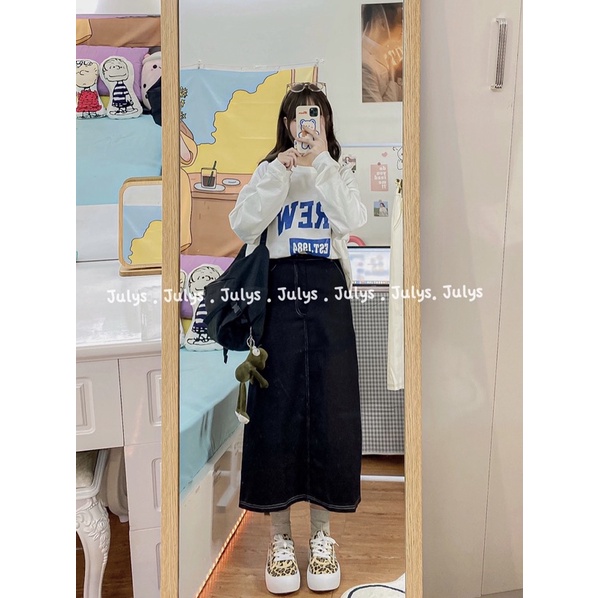 Chân váy kaki chỉ nổi chun lưng (ảnh thật shop chụp kèm video)