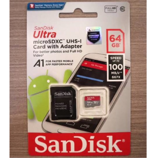 Micro Sd Sandisk Ultra Microsd 64gb 100mb / S Microsdhc Uhs-i Class 10