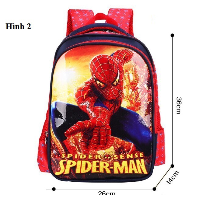 Cặp ba lô cho bé hình siêu nhân nhện spiderman cho các bé học tiểu học