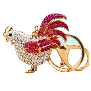 Móc khoá hình con gà trống đính đá lấp lánh
