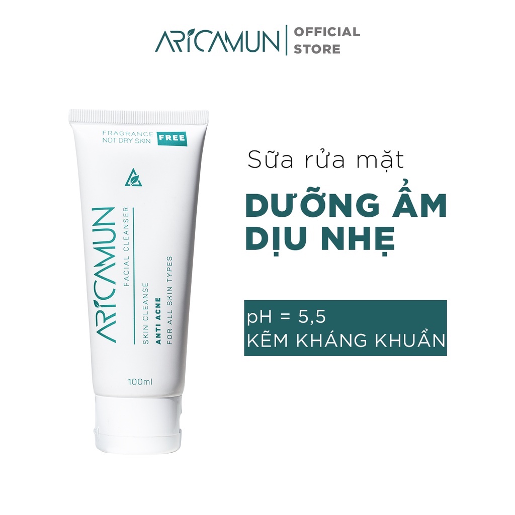 Sữa Rửa Mặt ARICAMUN Dịu Nhẹ Không Xà Phòng Cho Da Nhạy Cảm - Mụn - Da Khô Ngừa Mụn 100ml | BigBuy360 - bigbuy360.vn
