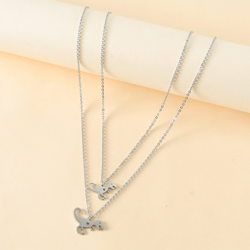 Set 2 Vòng cổ Mặt Hình Khủng Long Cho Cặp Đôi