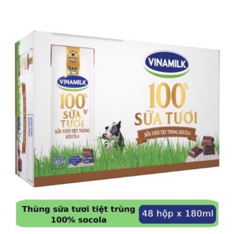 Thùng 48 Hộp Sữa Tươi Vinamilk Socola - 180ml