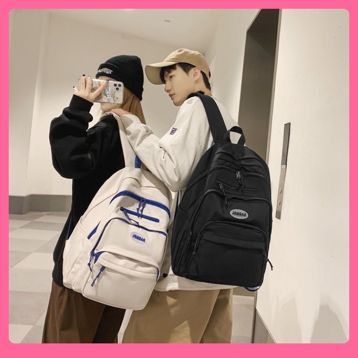 Balo nam nữ dáng to phong cách Unisex năng động - Cặp sách đi học chống nước kèm túi hộp JGM tiện lợi cá tính