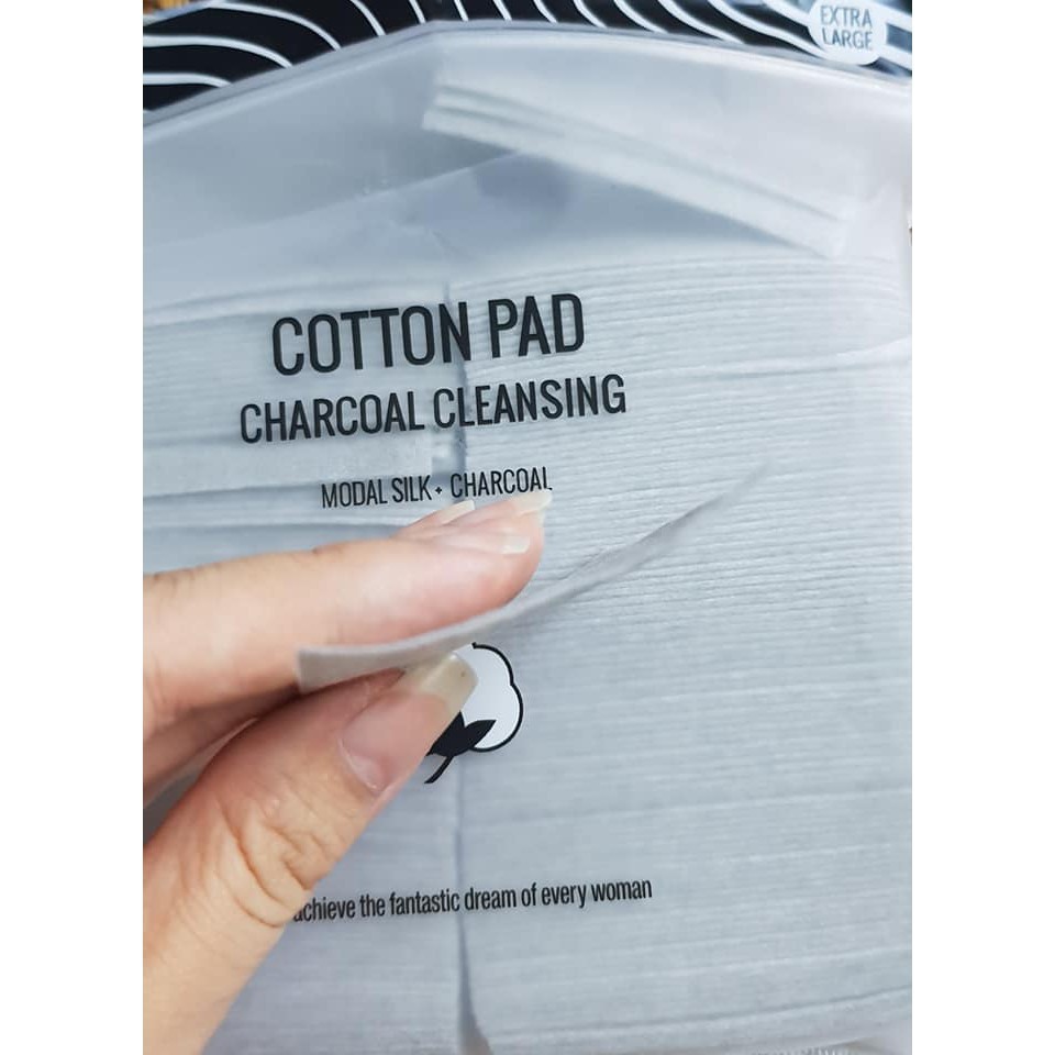 Bông Tẩy Trang Miniso Than Hoạt Tính Cotton Pad Charcoal Cleansing - 220 Miếng