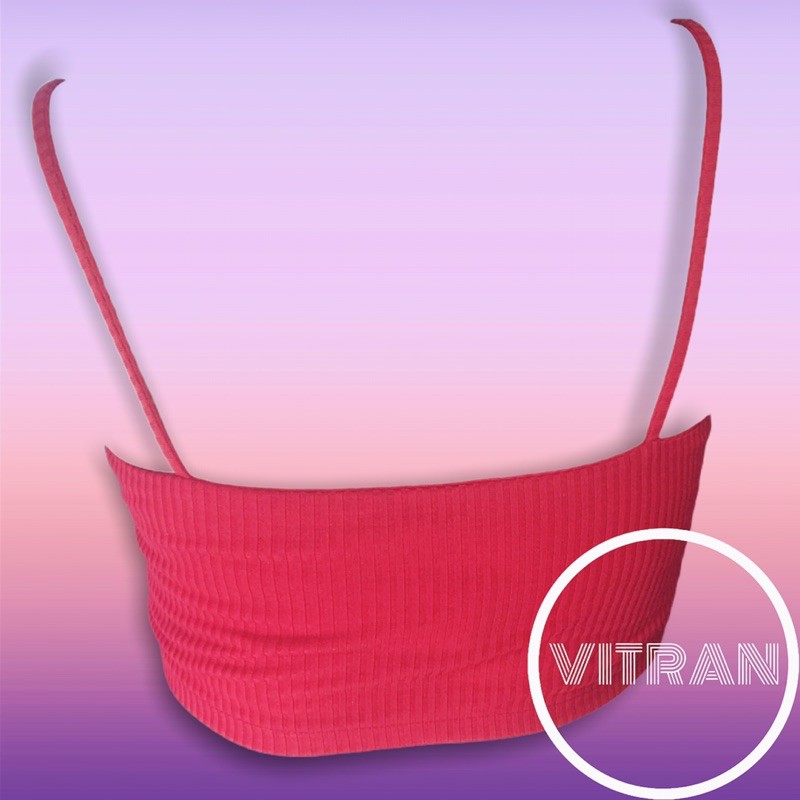 Áo hai dây crotop thun gân có đệm mút | BigBuy360 - bigbuy360.vn