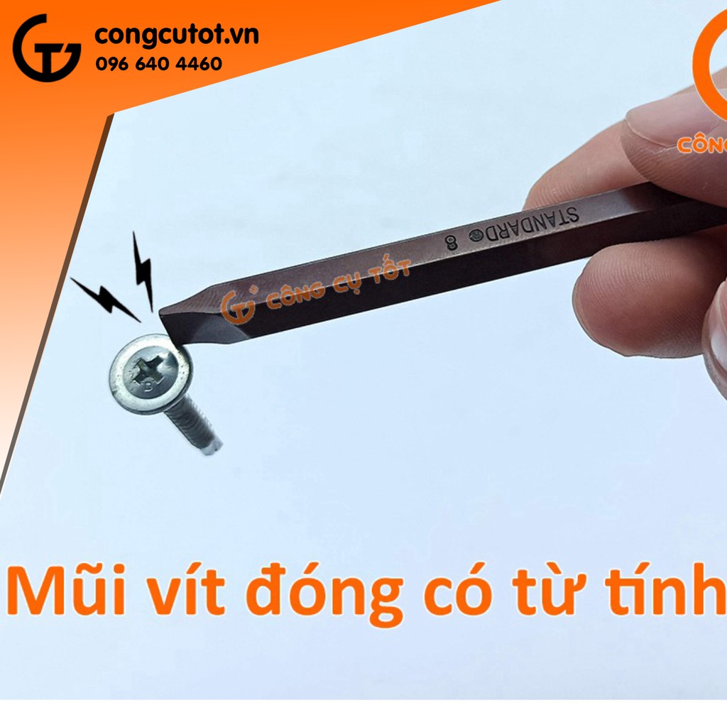 Mũi vít đóng 2 cạnh Standard si nâu