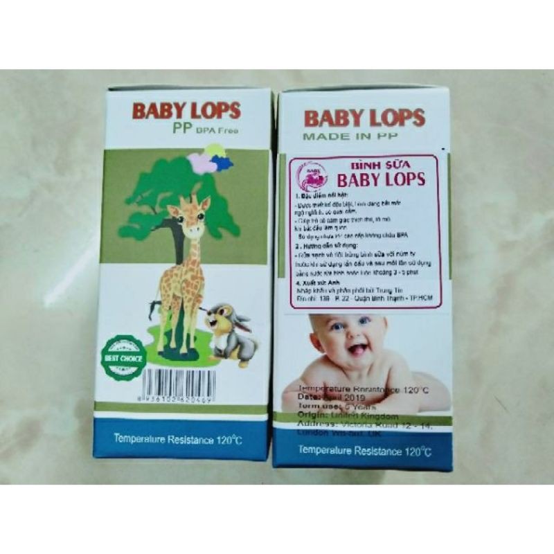 Bình sữa baby lops 60ml, 140ml, 250ml cho bé