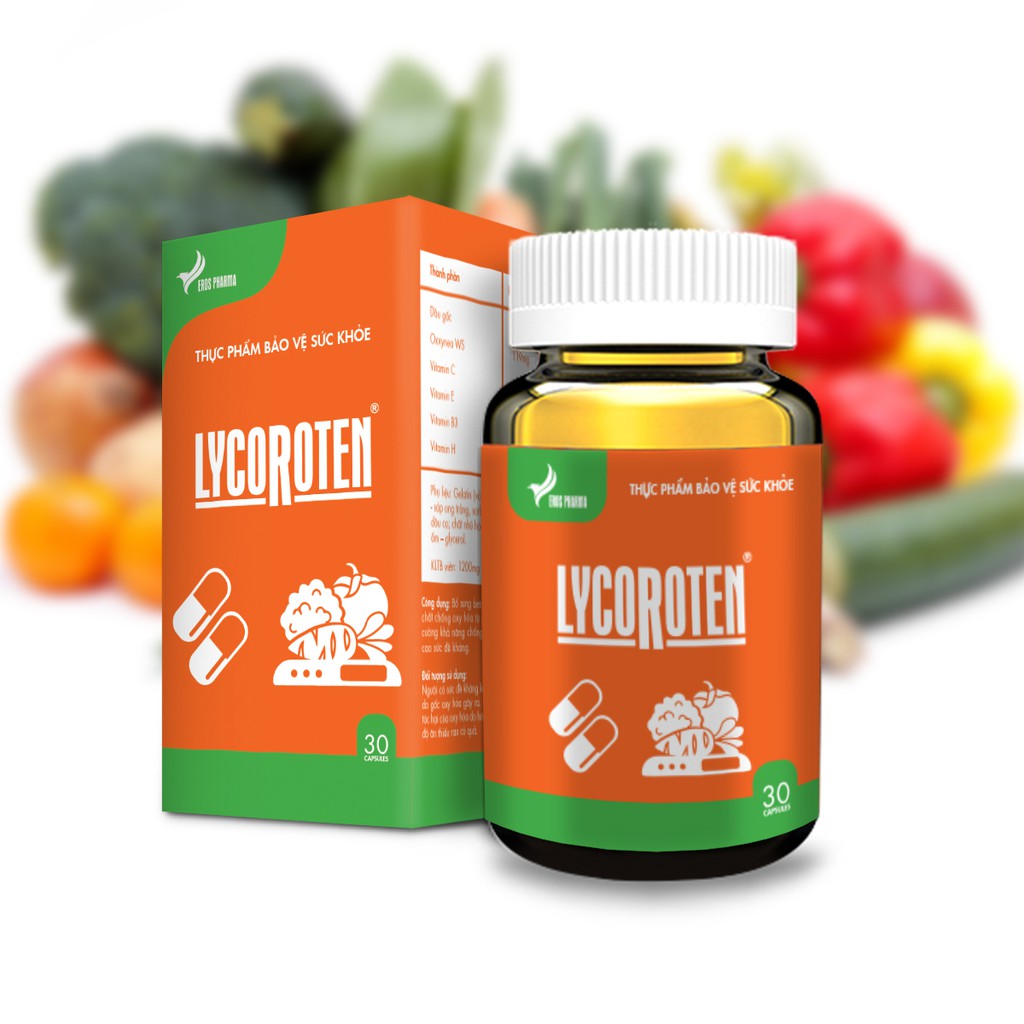Viên Dầu gấc + 22 loại rau củ quả LYCOROTEN - Chống oxy hóa, giúp sáng mắt, tăng cường hệ miễn dịch, giảm cholesterol...