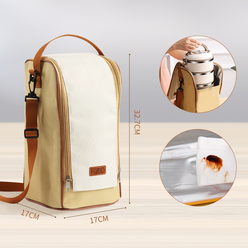 Mới Túi Tote Đựng Hộp Cơm Trưa Cách Nhiệt Phong Cách Nhật Bản A25-2
