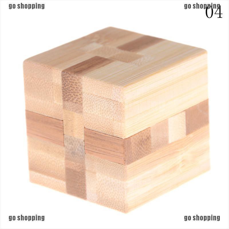 {go shopping}Fashion IQ Brain Teaser Kong Ming Lock Wooden Interlocking Burr 3D Puzzles Game Toy Gift